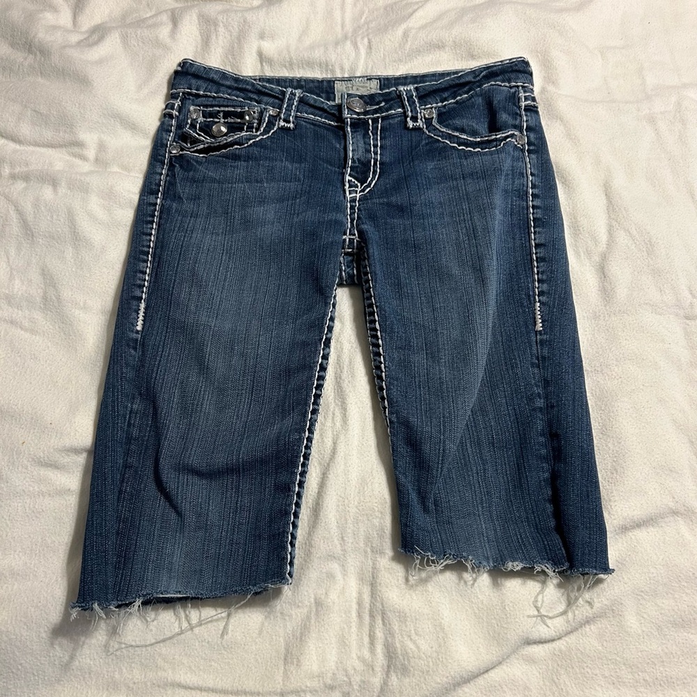 L.A. Idol Junior Blue Denim Cut-Off Jeans